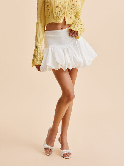 Şık Balon Kesim Midi Etek