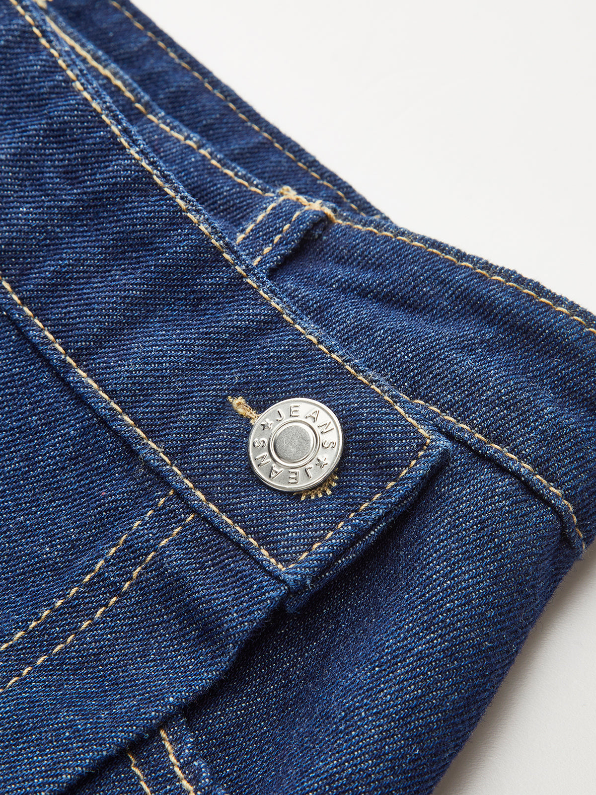 Şık Denim Kısa Takım Cep Detaylı Lacivert