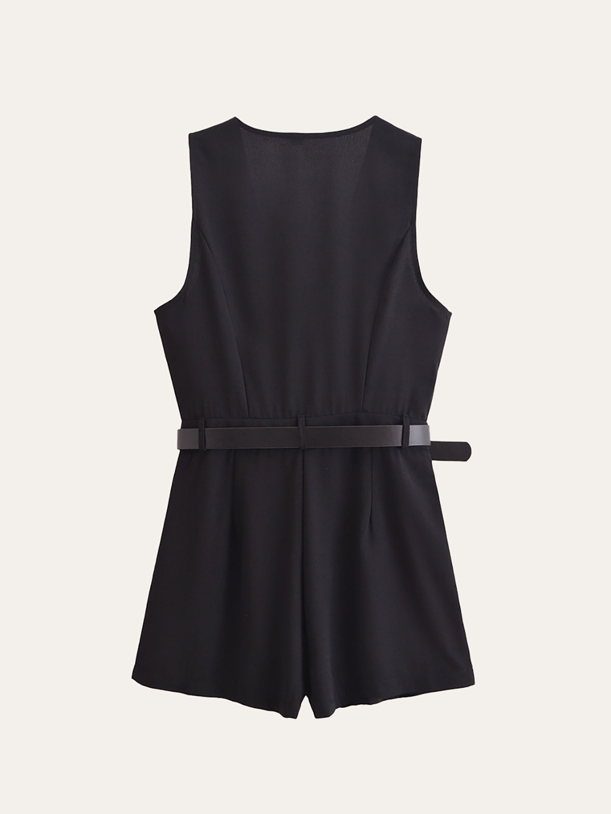 Şık Altın Düğme Detaylı Kuşaklı Tulum