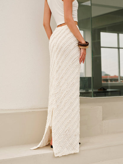 Şık Kabartmalı Ribanalı Orta Bel Etek ile Zahmetsiz Tarz