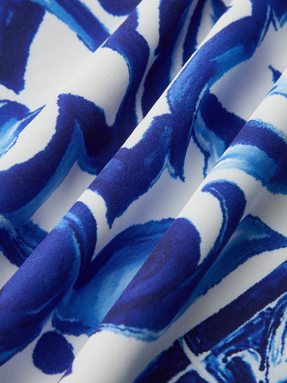 Şık Boho Tarzı Göz Alıcı Desenli Saten Etek