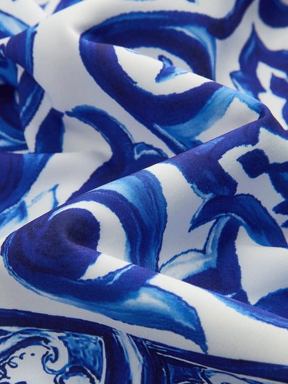 Şık Boho Tarzı Göz Alıcı Desenli Saten Etek