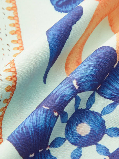 Şık Çiçek Desenli Kemerli Tulum ile Rahat Tarz