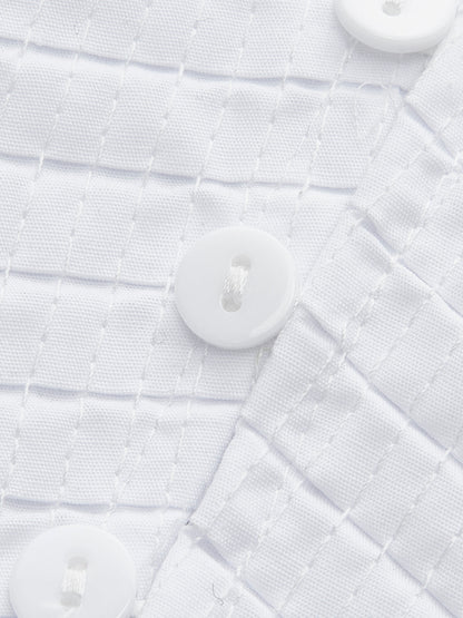 Şık Fırfırlı V Yaka Üst, Şık Düğme Detaylarıyla