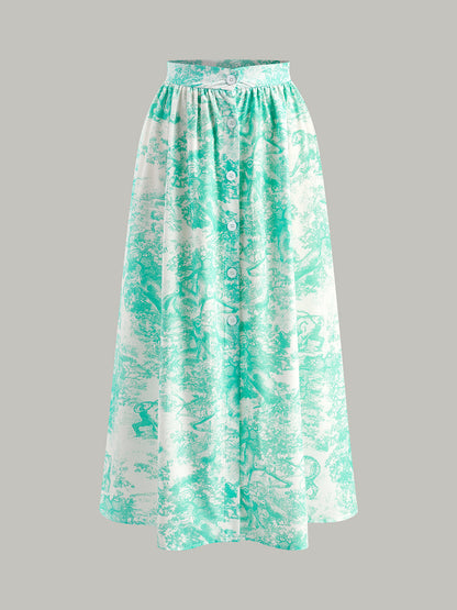 Şık Halter Yaka Sırt Dekolteli Düğmeli Etek Takımı