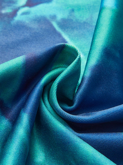 Şık Çapraz Sırt Baskılı Elbise