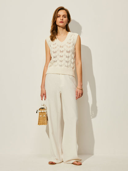 Şık Krokodil Çiçekli V-Yaka Süveter