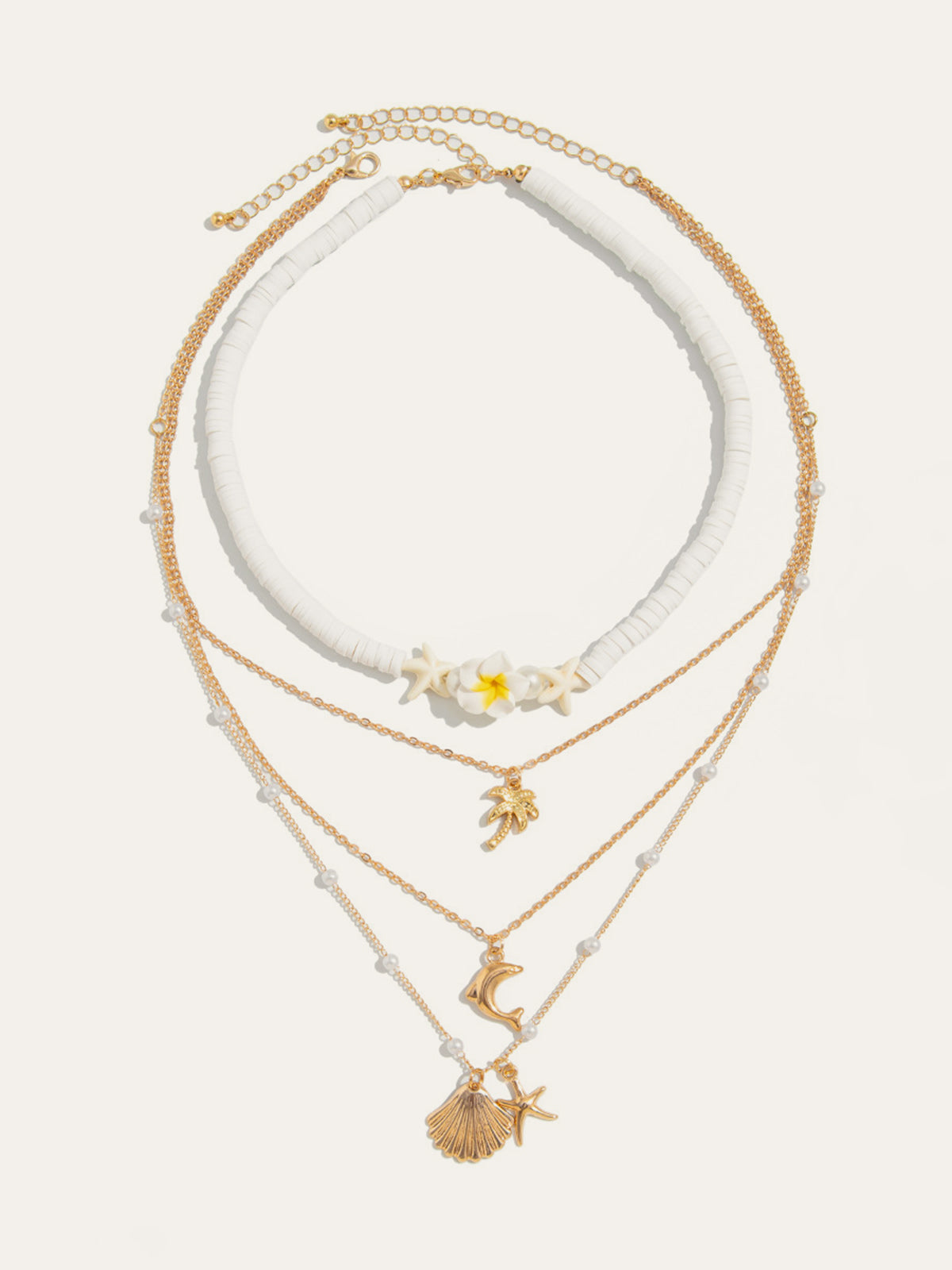 Şık Çok Katmanlı Plaj Temalı Kolye Alaşım Karışımı