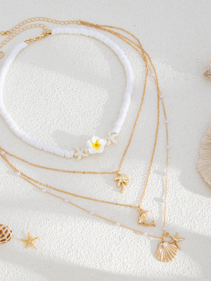 Şık Çok Katmanlı Plaj Temalı Kolye Alaşım Karışımı