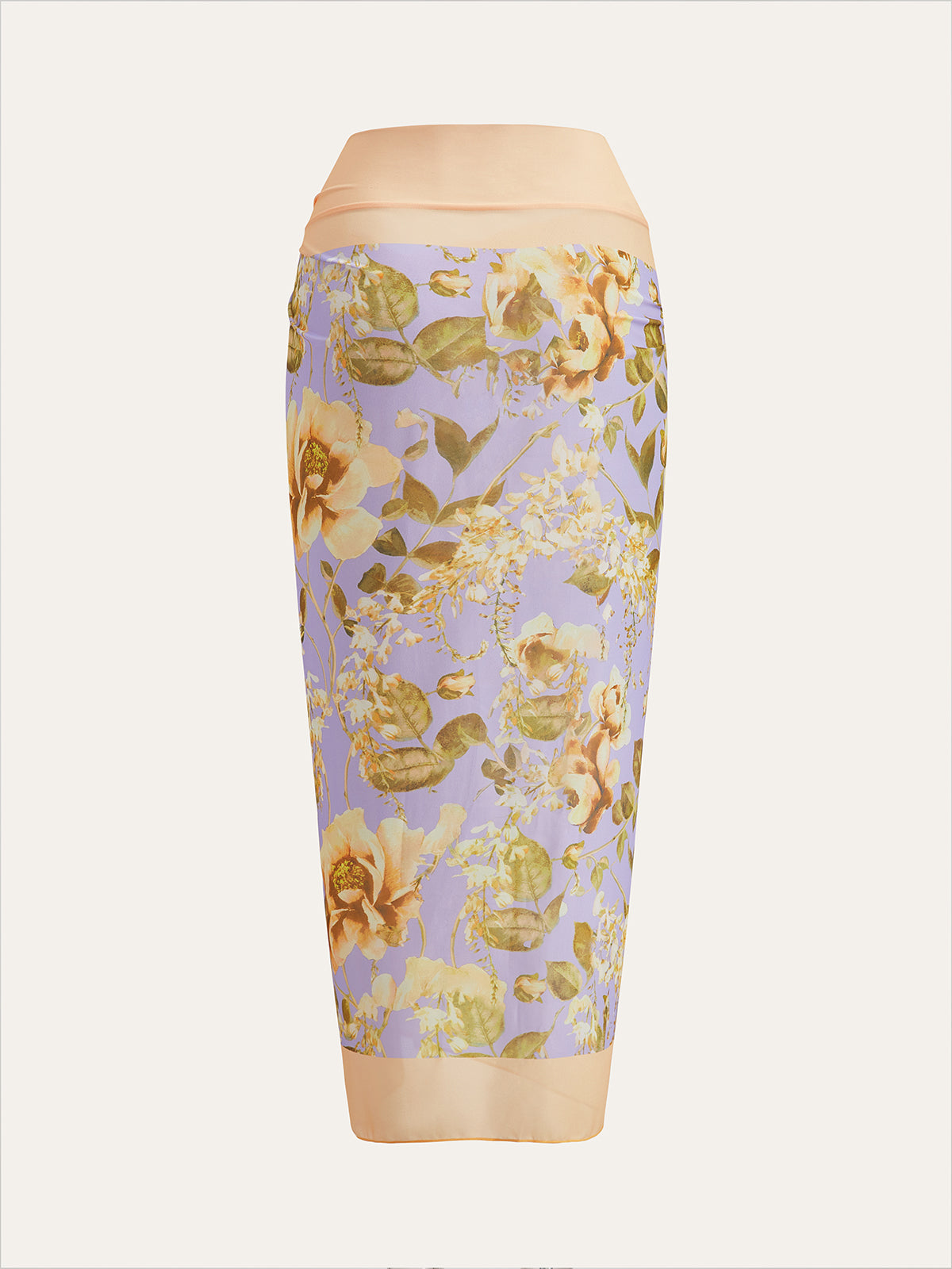 Şık Çiçek Desenli Bağcıklı Kemerli Ağı Mesh Giysi, Şık Panel Tasarımı ile