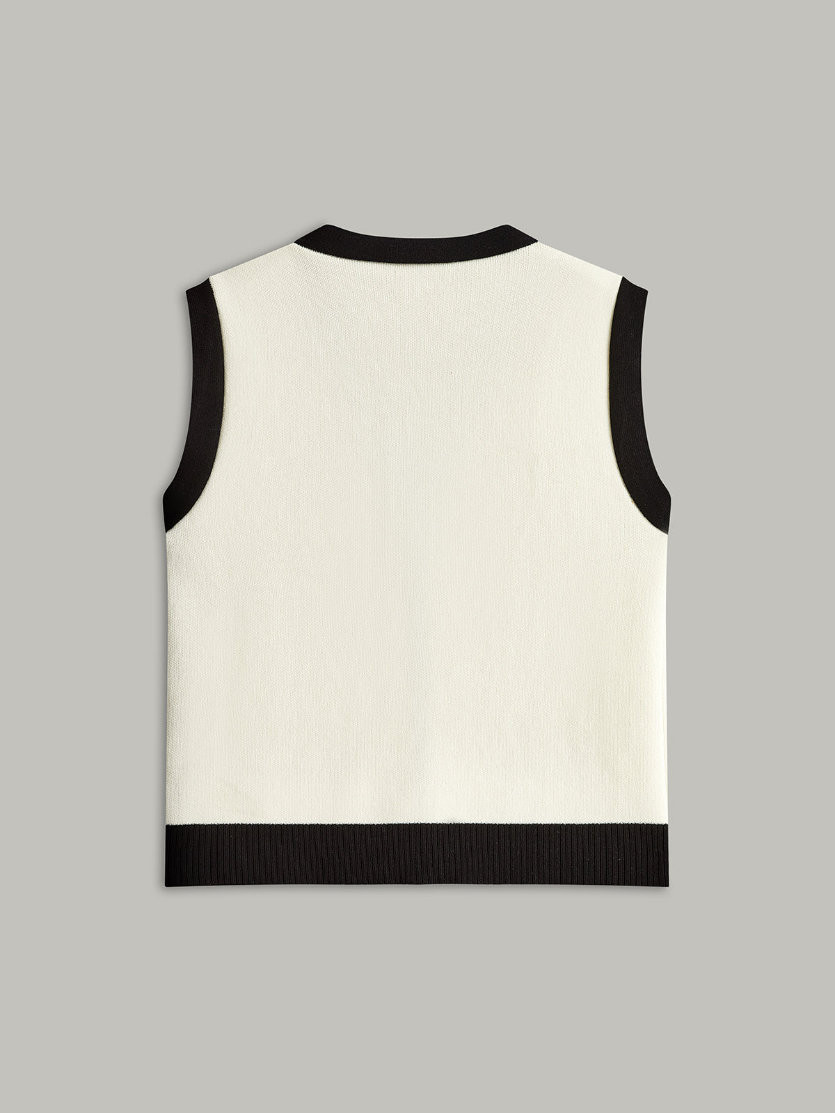 Şık Kontrast Kenar Düğme Aksesuarlı Cepli Süveter