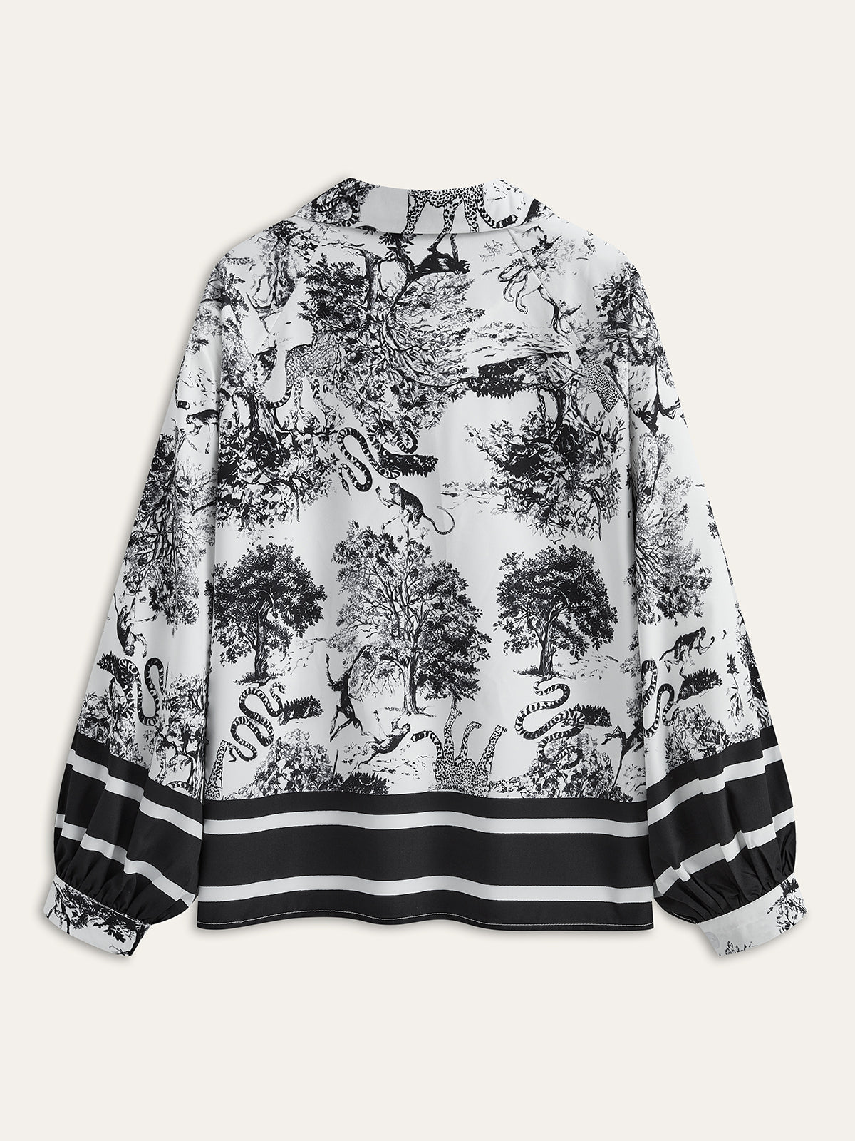 Şık Çizgili Kenarlı Baskılı Pantolon Takımı