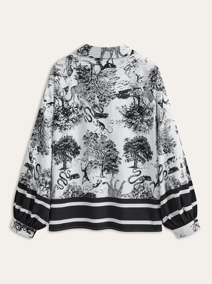 Şık Çizgili Kenarlı Baskılı Pantolon Takımı