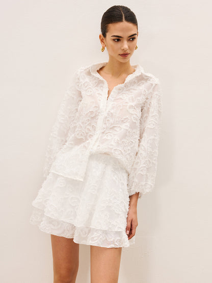 Şeffaf Etek Takımı Zarif İşlemeler ile