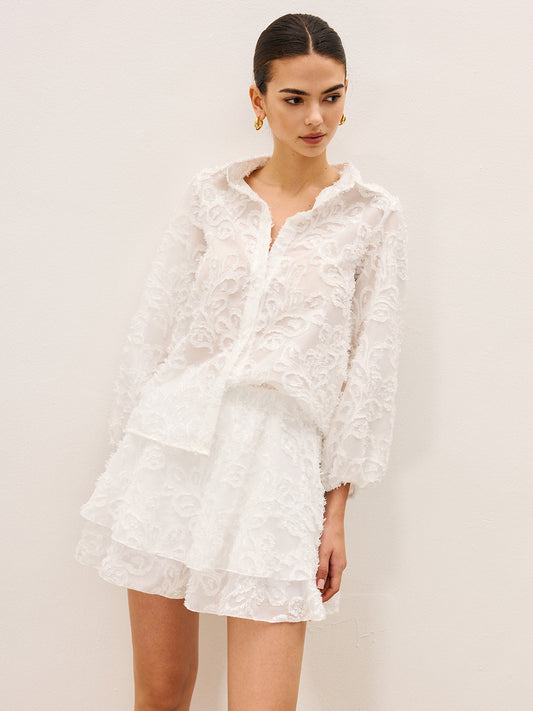 Şeffaf Etek Takımı Zarif İşlemeler ile