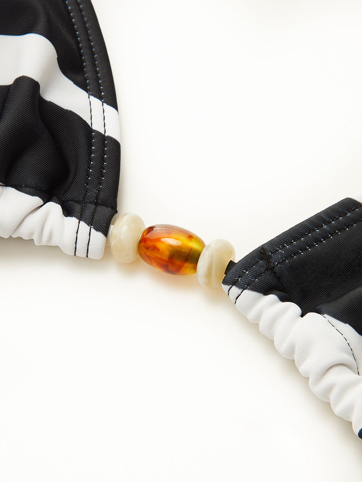 Renkli Üçgen Desenli Çizgili Bikini Takımı