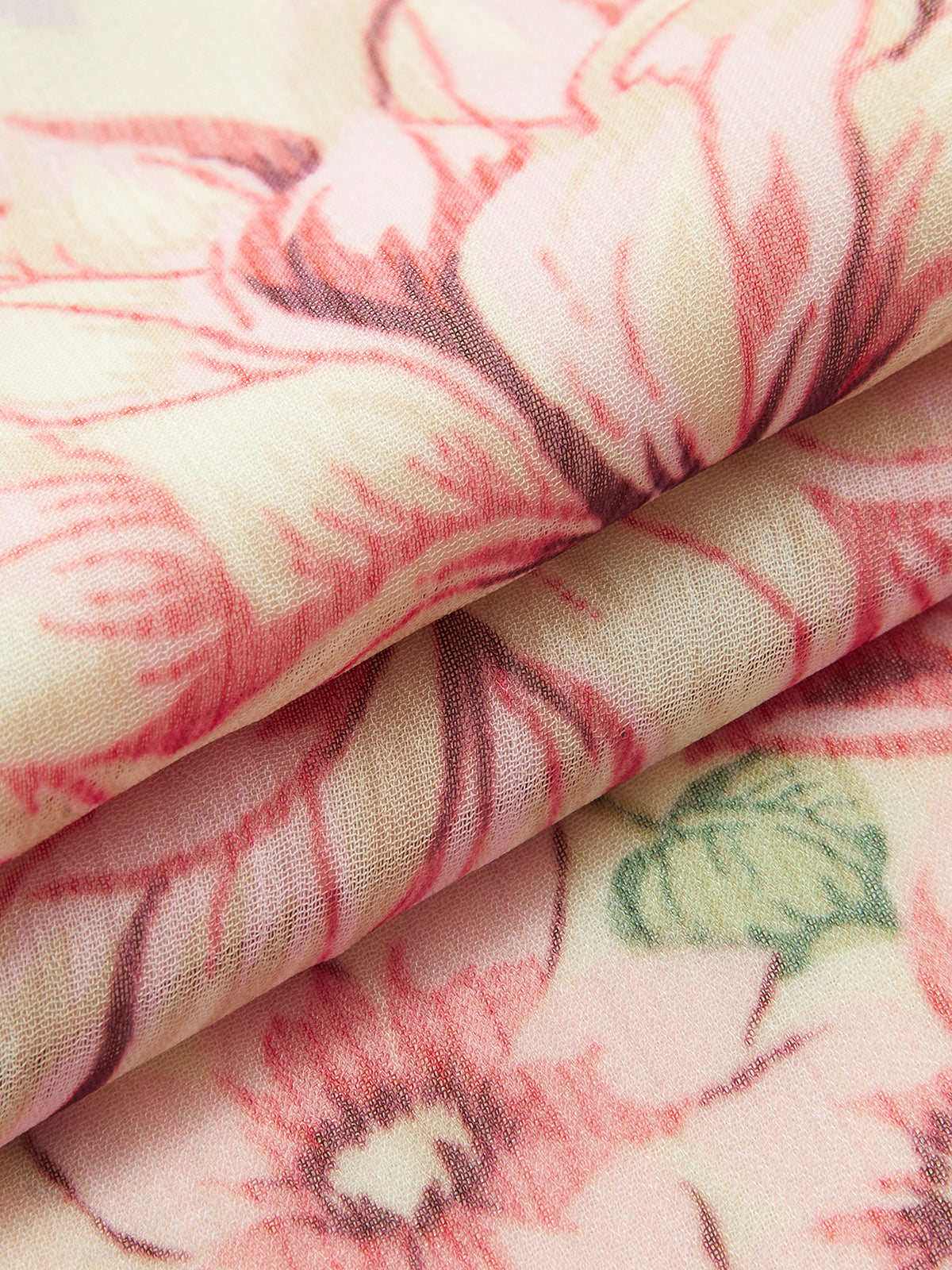 Şık Görünüm İçin Saten Çiçek Desenli Uzun Abiye Elbise Yaka Bağcıklı ve Kemerli