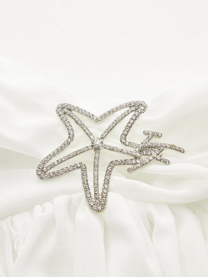 Katlı ve Açık Sırtlı Uzun Elbise