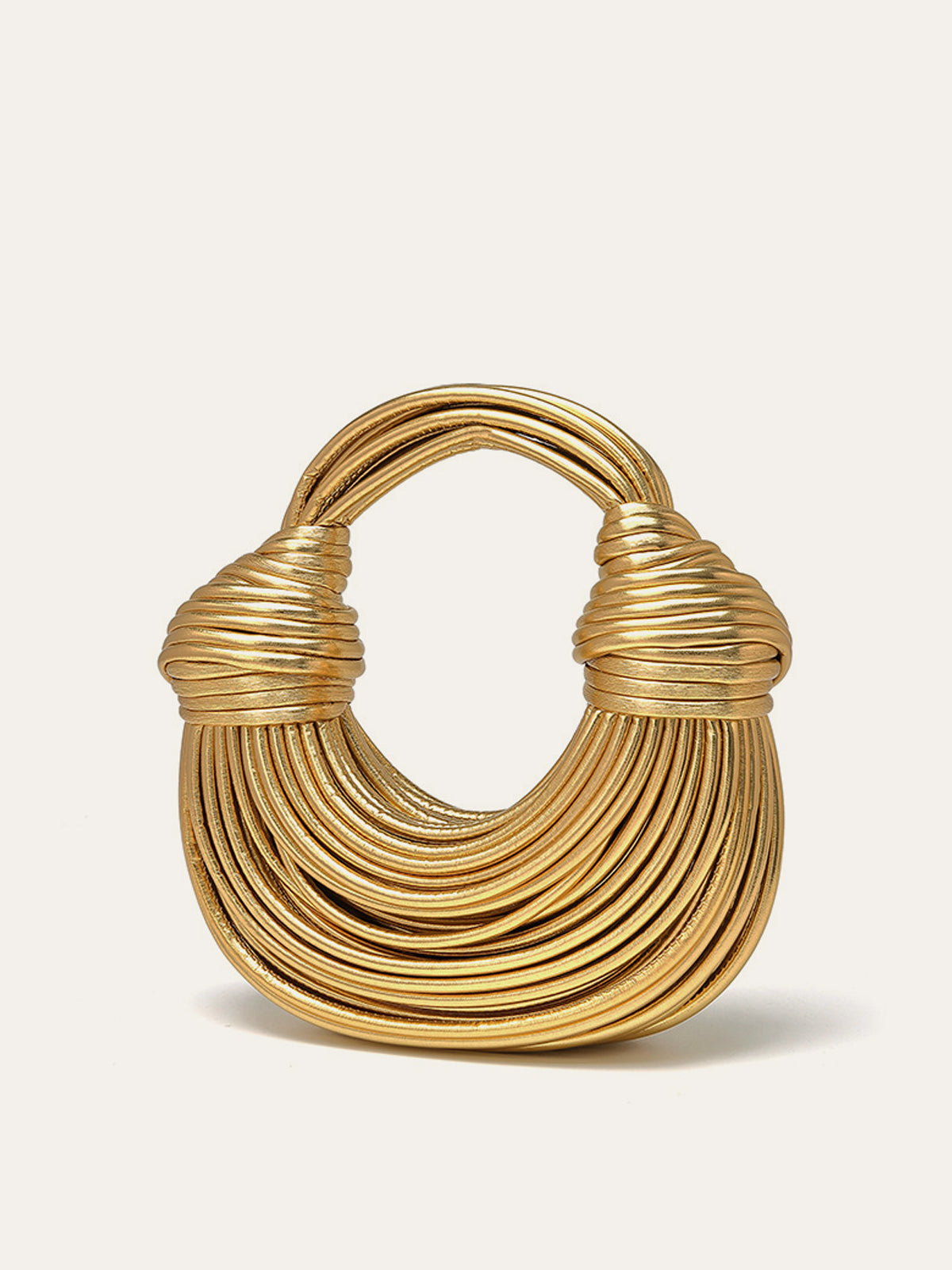 Sarılmış Altın Renkli El Çantası Şık Tasarım