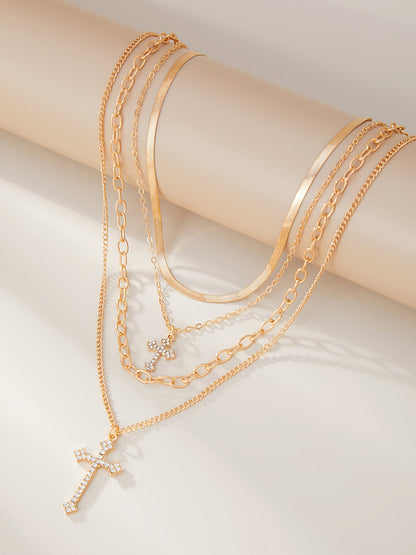 Şık Görünümlü Katmanlı Çapraz Kolye Takısı