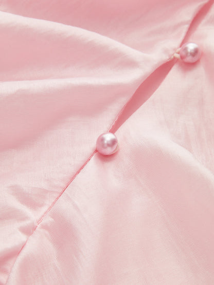 Şık Düğüm Detaylı V-yaka Bluz ve Şık Çan Kollu