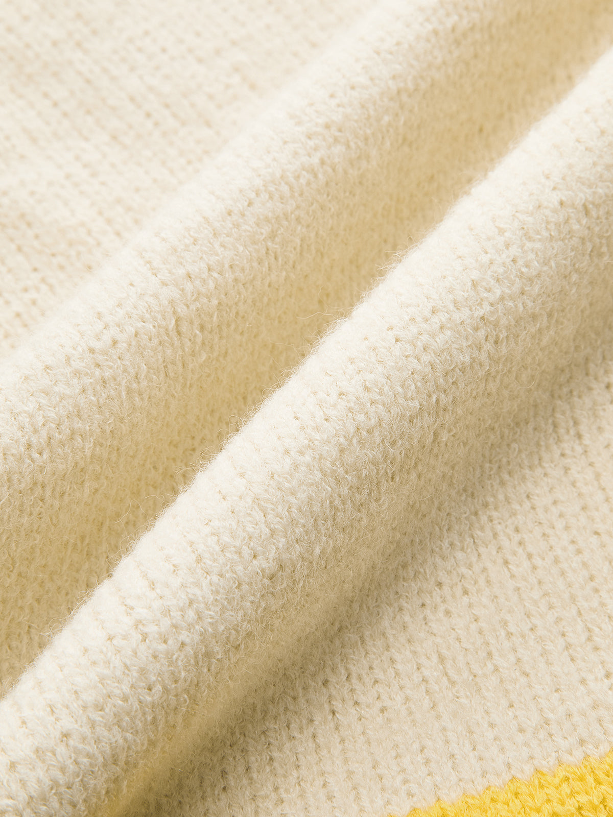 Örgü Renk Bloklu Süveter Yelek Sarı Kolsuz