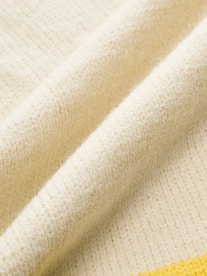 Örgü Renk Bloklu Süveter Yelek