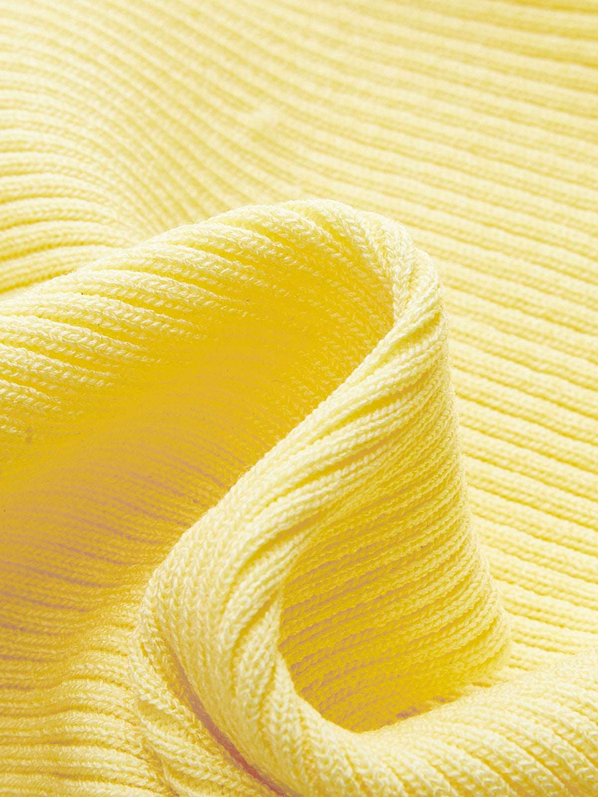 İntarsiyalı Örgü Askılı Kısa Kesim Üst Sarı