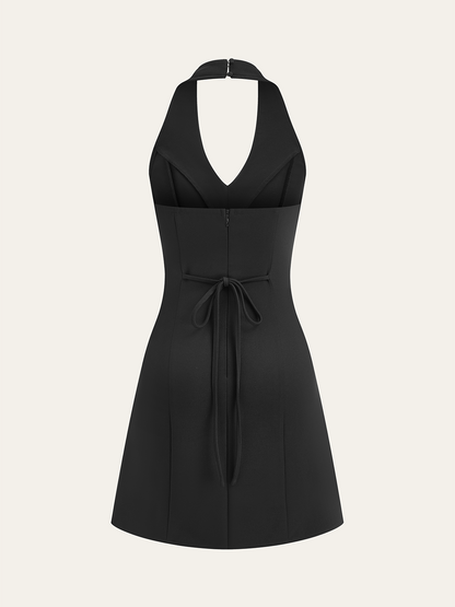 Metal Düğme Halter Elbise