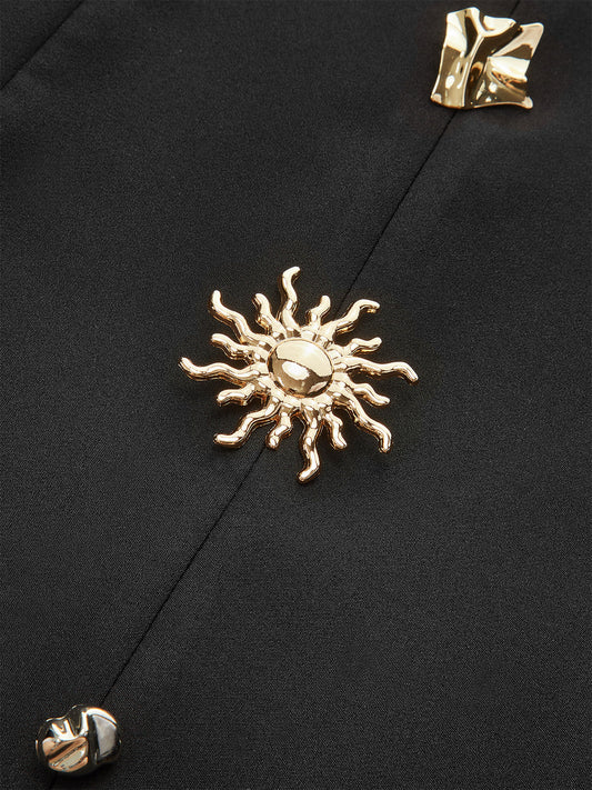 Metal Düğme Halter Elbise