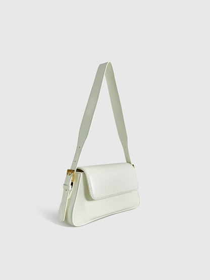 PU Deri Omuz Çantası Kapaklı