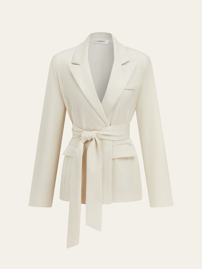 Uzun Kollu Kuşaklı Blazer