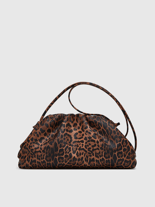 Leopar Desenli Büzgülü Bulut Çantası