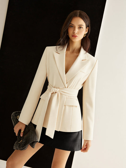 Uzun Kollu Kuşaklı Blazer
