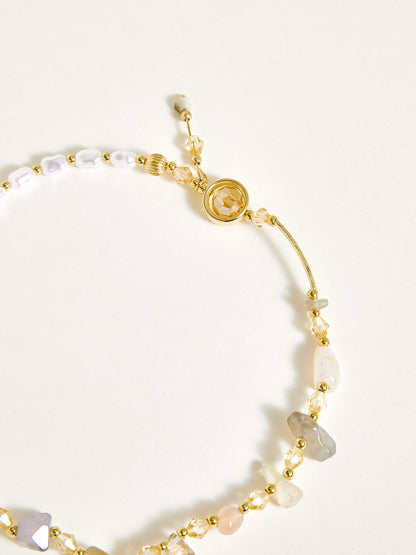 Renkli Taş Çift Katmanlı Bileklik