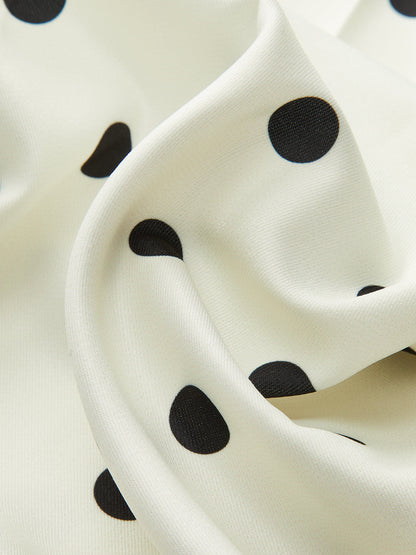 Noktalı Kare Yaka Maksimum Elbise