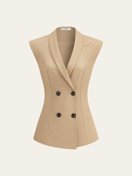 İki Düğmeli Kolsuz Yelek ve Pantolon Takımı