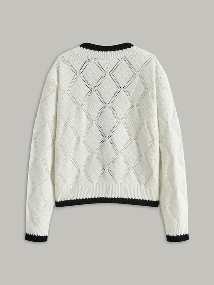 Şık Görünüm İçin Trend Renkli Kenar Detaylı Bağcıklı Örme Hırka