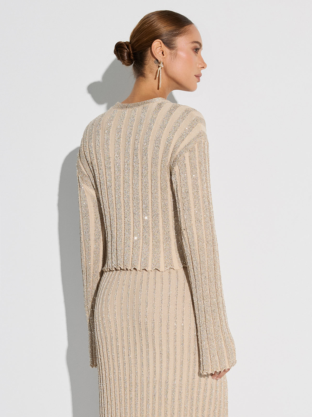 Parıltılı Doku Üstü ve Maksı Etek Takımı