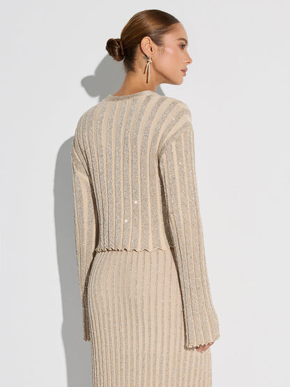 Parıltılı Doku Üstü ve Maksı Etek Takımı