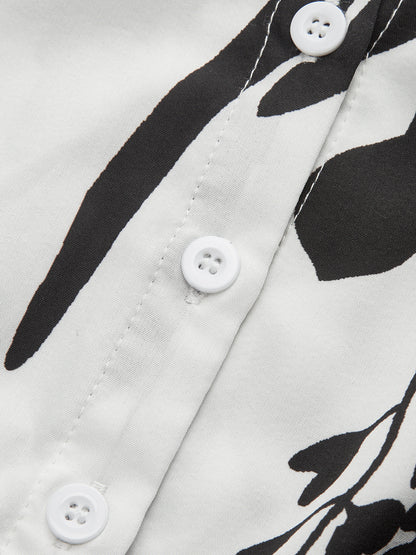 Fırfırlı Boynuk Kuşaklı Çiçek Desenli Maxi Elbise