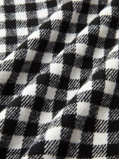 Kemerli Kareli Yaka Ceket