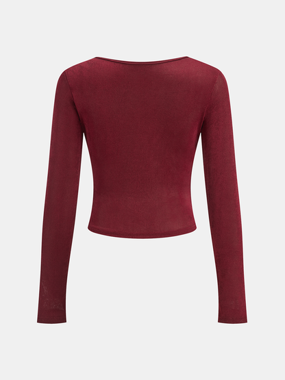 Drapeli Yakası Yarım Kol Tişört