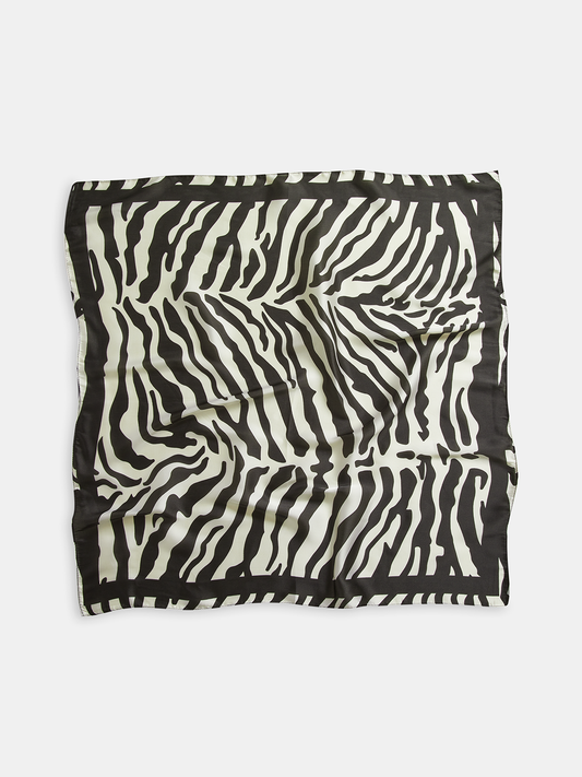 Şık Zebra Desenli Kare Eşarp