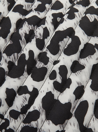 Leopar Desenli Matlaşali Yelek ve Süslemeli Papyon