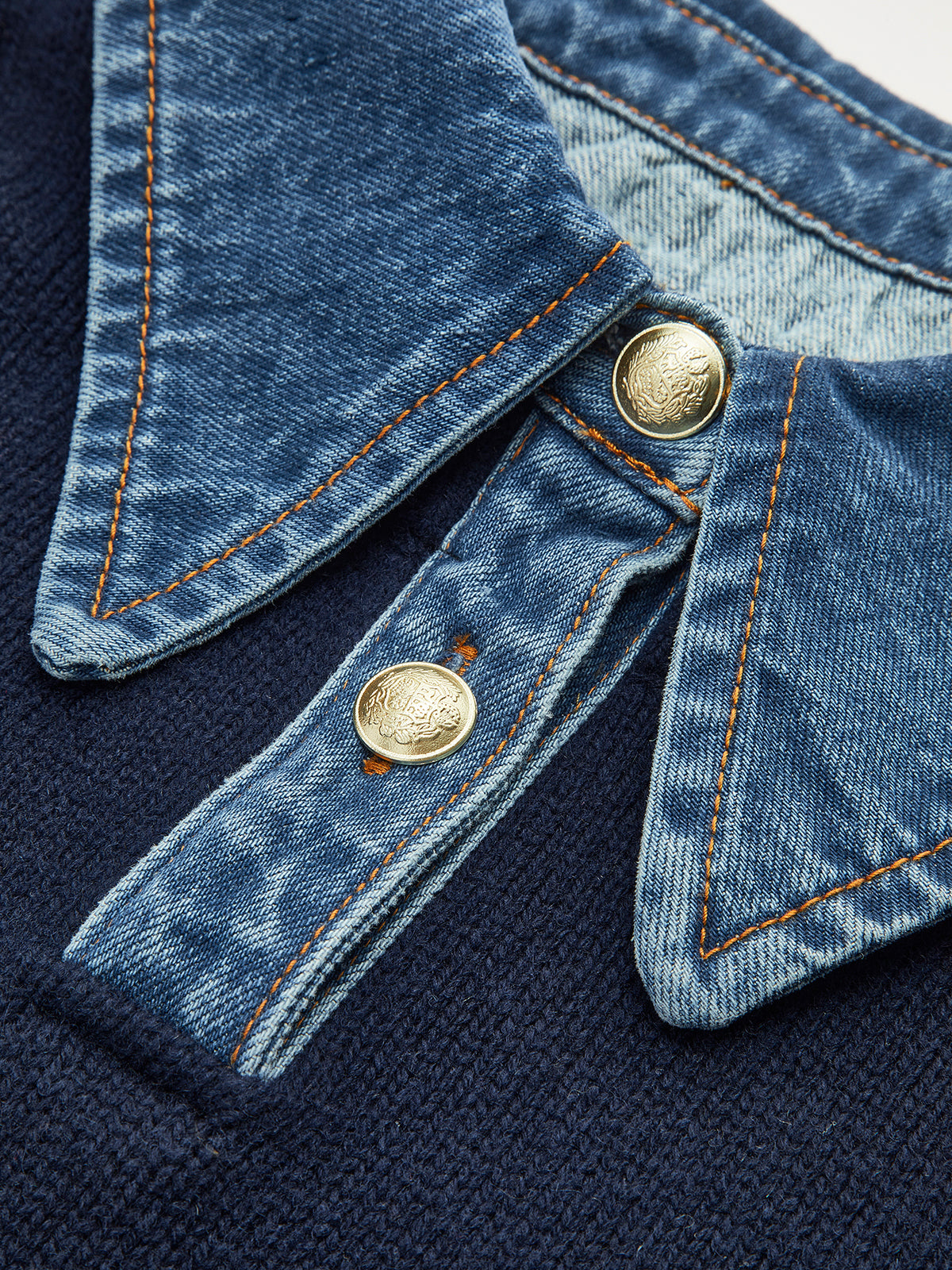 Panel Yaka Triko Kazak Bol Kesim Lacivert