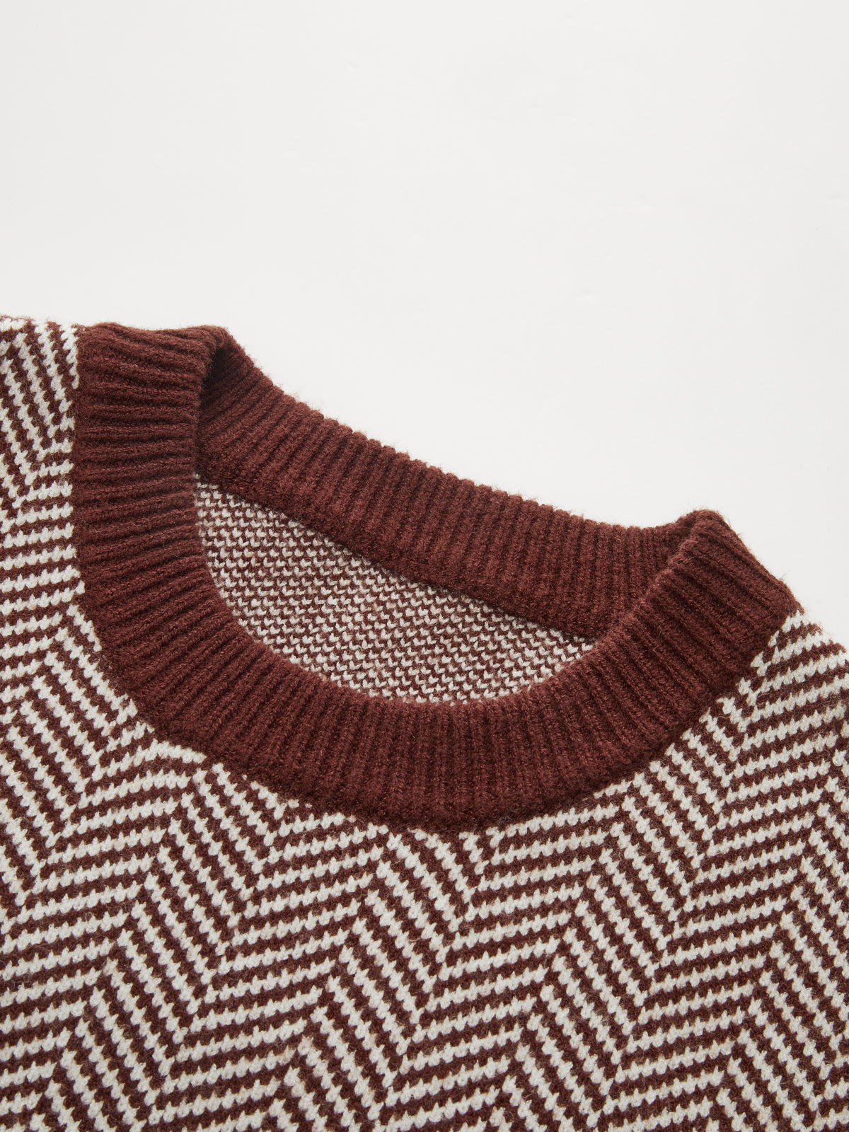 Balıksırtı Desenli Kolsuz Triko Yelek Açık Kahverengi