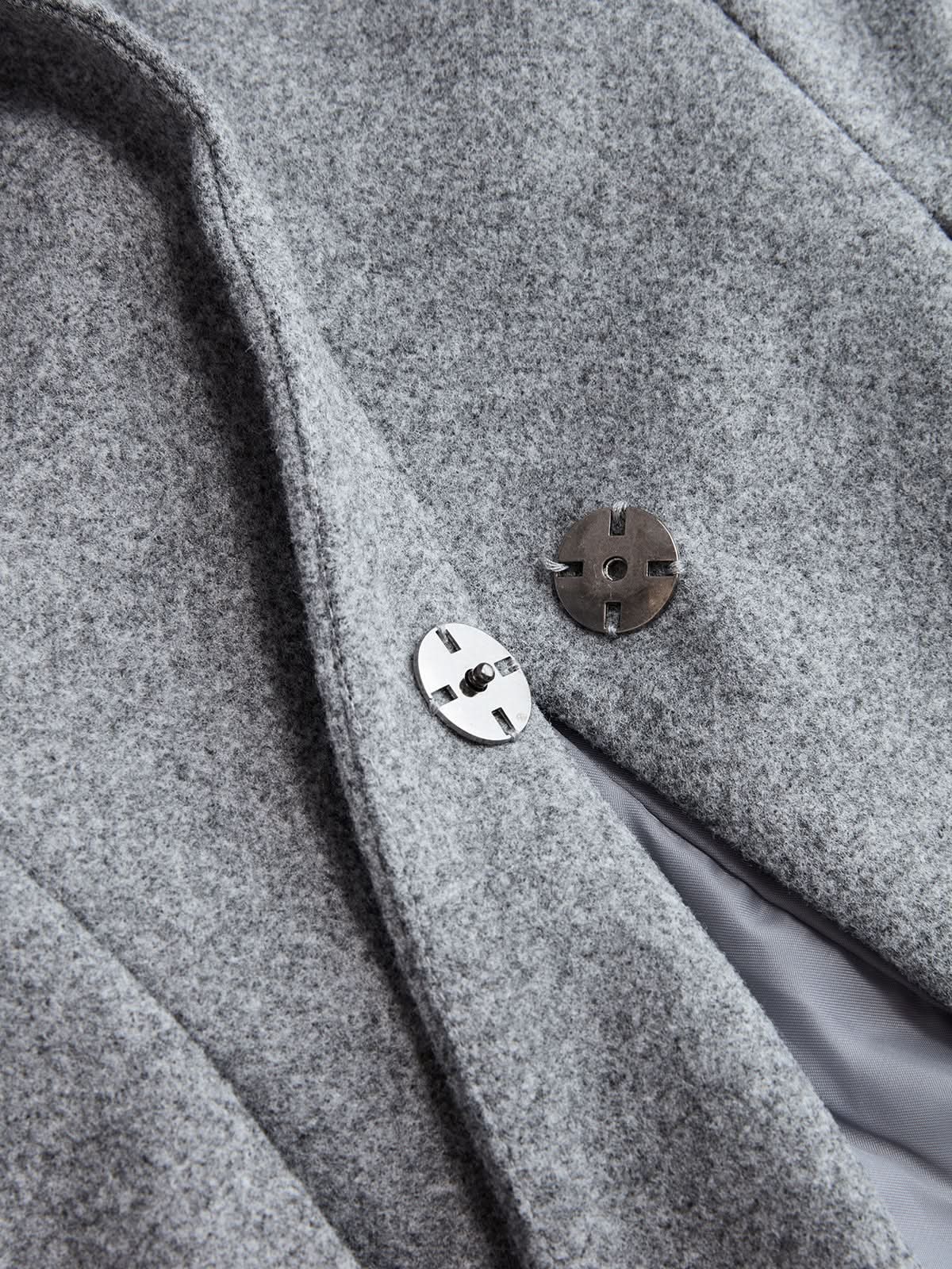 Tweed Blazer Pileli Etek Takımı Gri Regular Fit