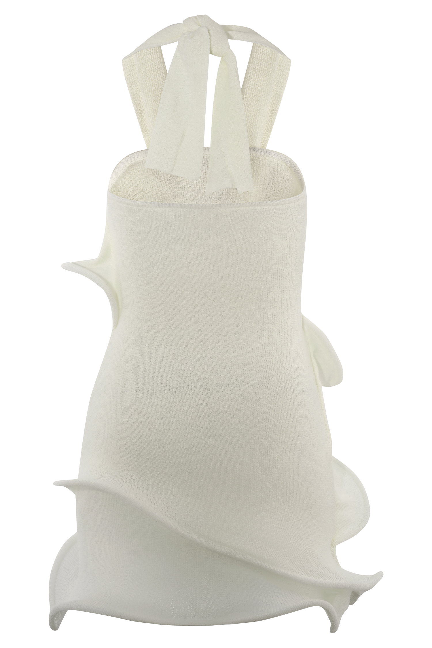 Caprice Beyaz Halter Yaka Triko Mini Elbise