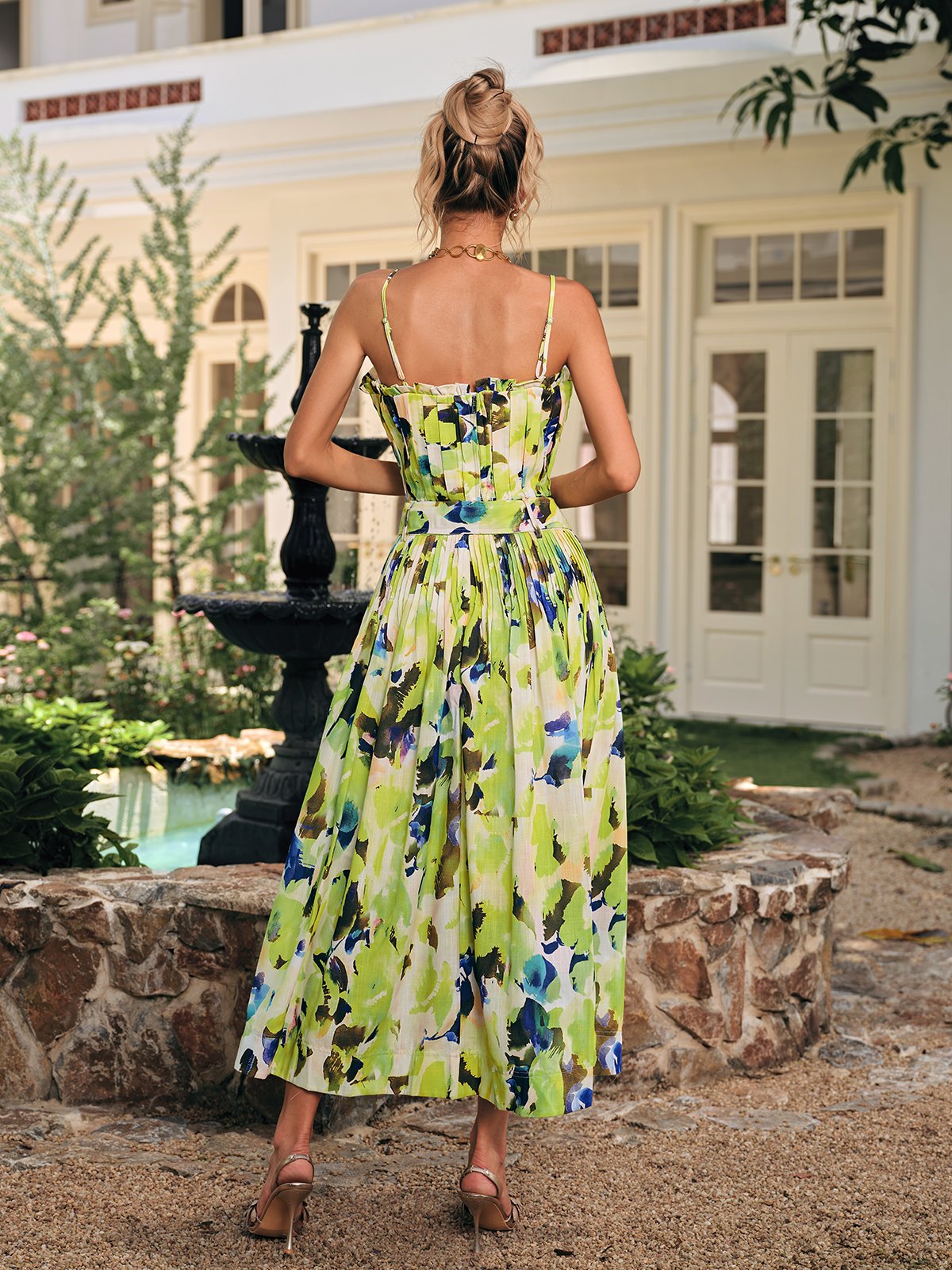 Daeltox Baskılı Fırfırlı Etek Takımı